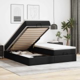 vidaXL Cadru de pat otoman saltele Negru 200x200cm piele artificială