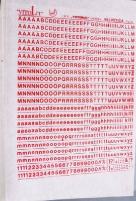 Lot de 12 de coli cu litere HELVETICA de 6 mm Tip 136 VITOLIT - IMP Oradea - anii &amp;#039;80 foto