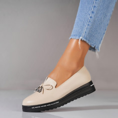 Pantofi dama casual Bej din Piele Ecologica Romey