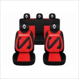 Set Huse Scaune Universale Nero Rosu Personalizate cu Renault