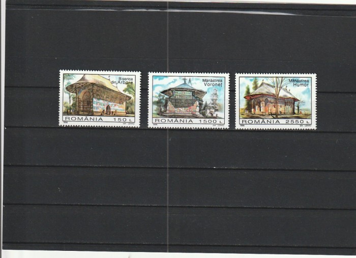 ROMANIA 1996 LP1406 50 ANI U.N.E.S.C.O- MANASTIRI SERIE MHN NESTAMPILATA