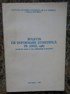 BULETIN DE INFORMARE STIINTIFICA PE ANUL 1982 foto