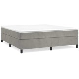 Cumpara ieftin Cadru de pat cu arcuri, gri deschis, 180x200 cm, catifea