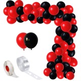 Set Baloane Arcada 150 Buc Rosu Negru - Decoratiuni Evenimente, Aniversare, Petrecere