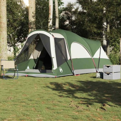 vidaXL Cort de familie tunel pentru 8 persoane, verde, impermeabil 4009552 foto