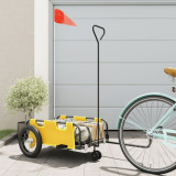 VidaXL Remorcă de bicicletă, galben, textil oxford și fier