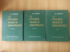 ISTORIA MUZICII UNIVERSALE- GRUBER- 3 volume, cartonate, r1a foto