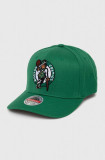 Cumpara ieftin Mitchell&amp;Ness șapcă din amestec de l&acirc;nă Boson Celtics culoarea verde, cu imprimeu