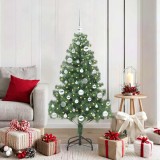 vidaXL Brad de Crăciun cu 150 LED cu suport Verde 150 cm PVC 3396372