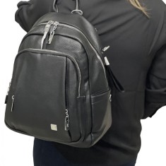 Ghiozdan tip rucsac de dama din Imitatie de Piele, Micutz&reg;, Bine Compartimentat, Impermeabil, Usor, 28x34x15 cm