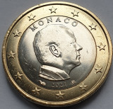 1 euro 2021 Monaco, unc, km#194, Europa