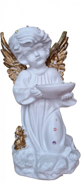 Statueta decorativa, Inger, Alb, 33 cm, DVAN0022-3G