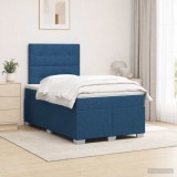 Cumpara ieftin Pat boxspring cu saltea albastru 120 x 190 cm Tesatura