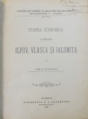 STAREA ECONOMICA A JUDETELOR ILFOV , VLASCA SI IALOMITA de CHR. D. STAICOVICI , 1907 , DEDICATIE* foto