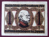 Germania notgeld 1 mark Jever Bismarck Tower **