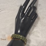 Bratara Esmeralda , placata aur 14K cu zirconia verde, 18 cm
