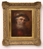 Ulei pe panza, portret o lucrare foarte veche semnata &icirc;ncadrata Intr o rama in stilul Baroc