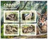 S. TOME E PRINCIPE 2016 - Fauna europeana, Lupi / set complet - colita+bloc