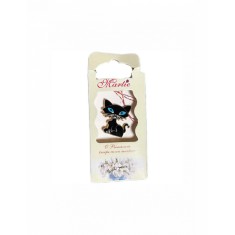 Martisor tip brosa cu model pisica neagra pentru 1 si 8 martie