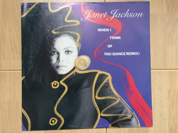 Janet Jackson When I Think Of You 1986 maxi single disc 12" vinyl muzica electro disco funk pop dance A&amp;A records VG++