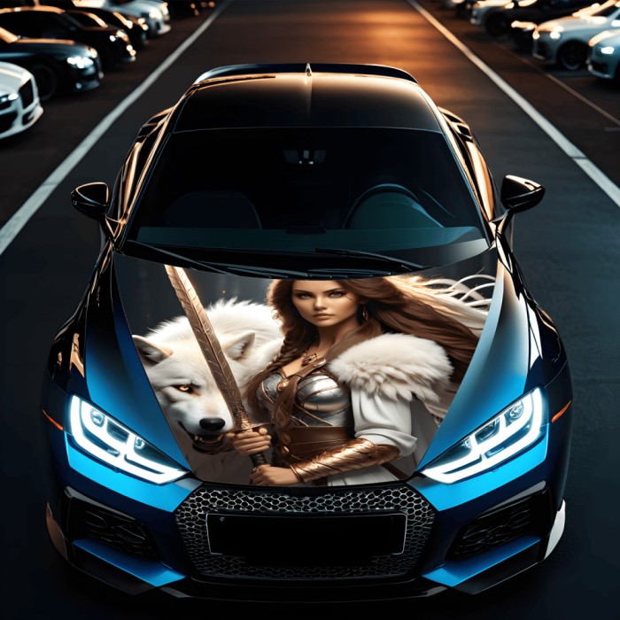 Folie Capota Auto &quot;Hood Art&quot; rezistenta la exterior, marime S (150 x 110cm) - Cod: AVX-CAPOTA-006S