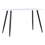 Cumpara ieftin Masă de bucătărie, alb și negru, 120x60x74 cm, MDF
