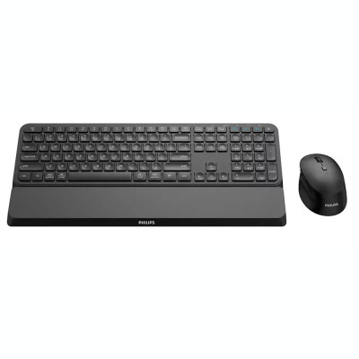 Kit tastatura si mouse wireless Philips wireless negru SPT6607 foto