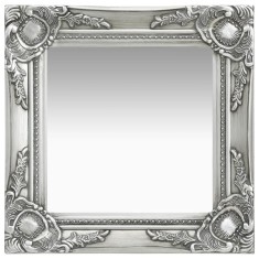 vidaXL Oglindă de perete &icirc;n stil baroc, argintiu, 40 x 40 cm 320306