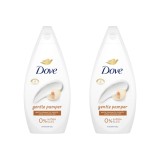 Set 2x Gel de dus Dove Gentle Pamper, 0% sulfati SLES, 450 ml