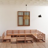 VidaXL Set mobilier de grădină, 12 piese, maro miere, lemn masiv pin 3075897