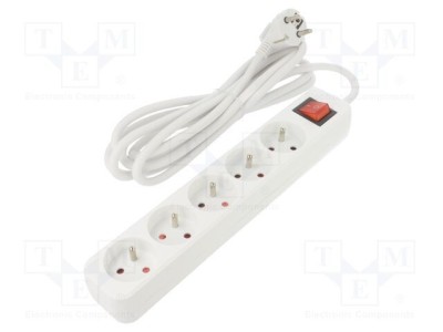 Prelungitor alimentare LANBERG 3m 5 prize 10A alb foto
