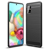 Husa carbon compatibila samsung galaxy a51 5g protect anti-soc, negru, Oem