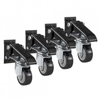 Set 4 roti retractabile, pivotante, cu blocare, 2.5 inch, max 74.8 kg / roata, PU si Otel foto
