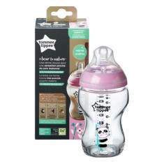 Biberon sticla Tommee Tippee Closer to Nature, 250 ml, 0 luni +,1 buc, Roz