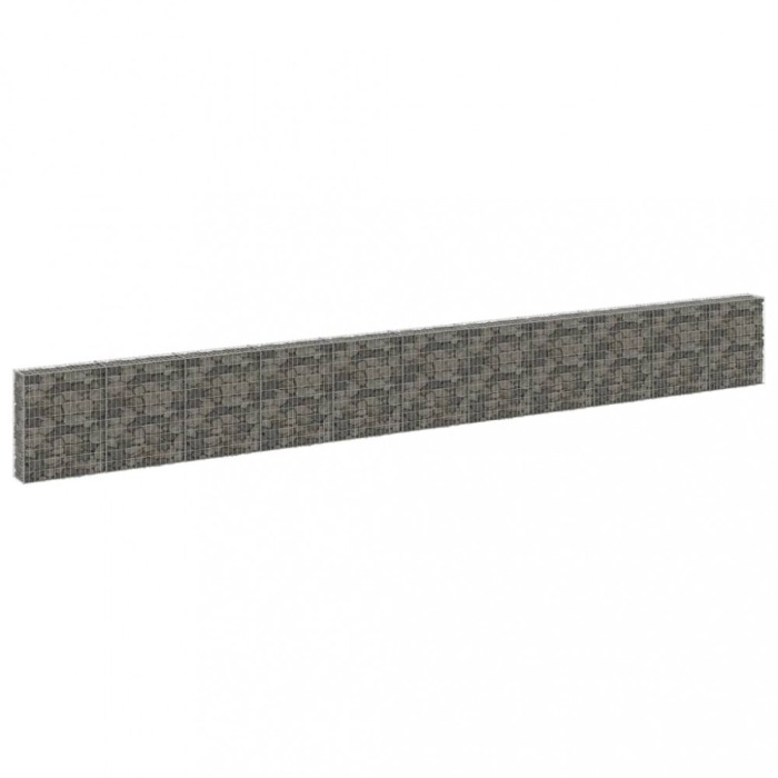 vidaXL Perete gabion cu capace, 900 x 30 x 100 cm, oțel galvanizat