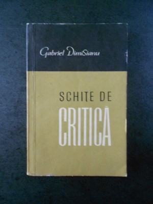 GABRIEL DIMISIANU - SCHITE DE CRITICA foto