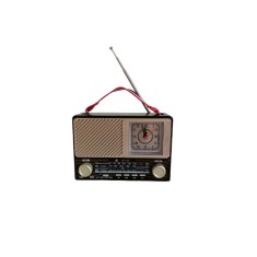 Radio portabil FM AM SW, Bluetooth, Port USB Card SD, Lanterna, Ceas analog, Antena telescopica, Aspect Retro