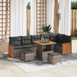 VidaXL Set de canapele pentru grădină 9 pcs Gri 80 x 80 x 71 cm