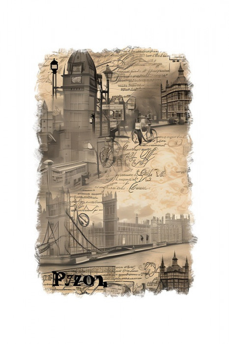 Sticker decorativ, London Bridge, Gri, 85 cm, 6831ST