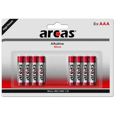 Baterii Alcaline AAA LR3 1.5V Arcas Blister 8 foto