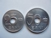 ROMANIA - SET 25 bani 1921 -XF + 50 bani 1921- AUNC, DIAM GAURA 4,5mm, L14.74