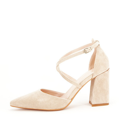 Pantofi bej eleganti 8709 04 foto