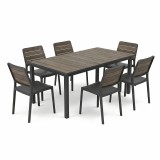 Porto Nova 160 6+1 set de mobilier de grădină nuc-grafit