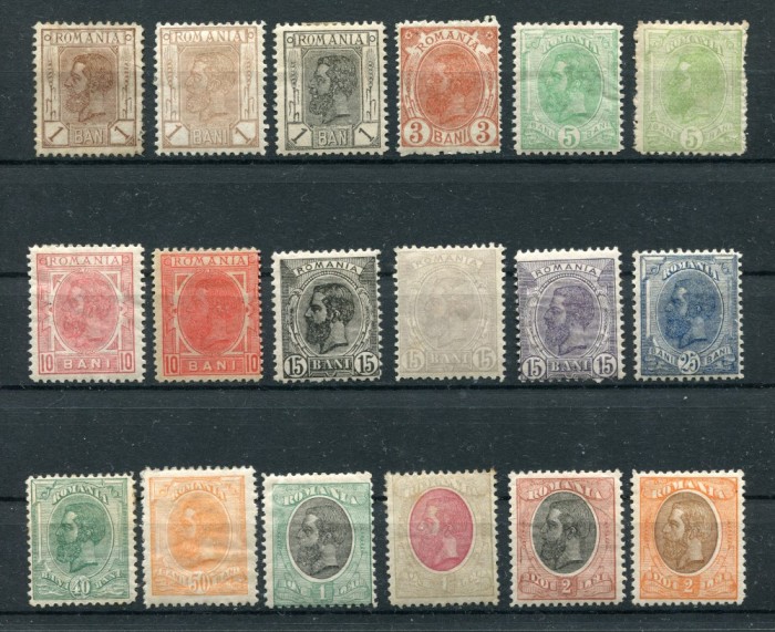 1900 - 1908 , Lp 54 , Carol I , Spic de grau , fara filigran - serie nestampilata