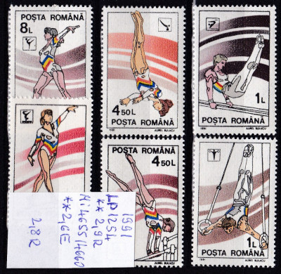 1991 Gimnastică LP1254 MNH Pret 2,8+1 Lei foto