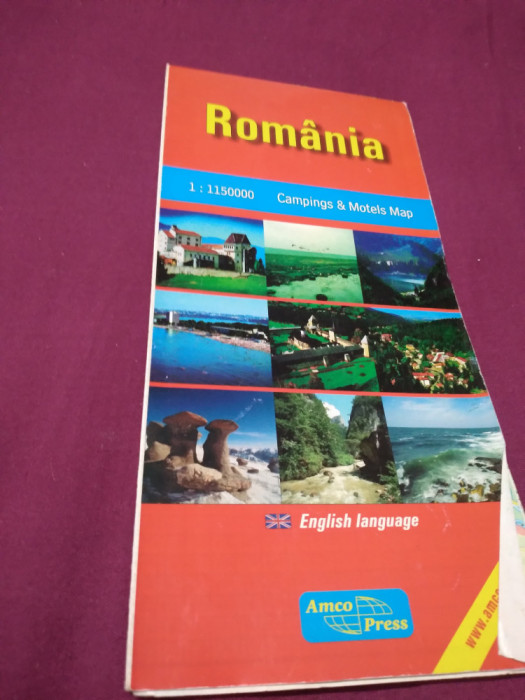 ROMANIA HARTA CAMPINGS &amp; MOTELS LIMBA ENGLEZA