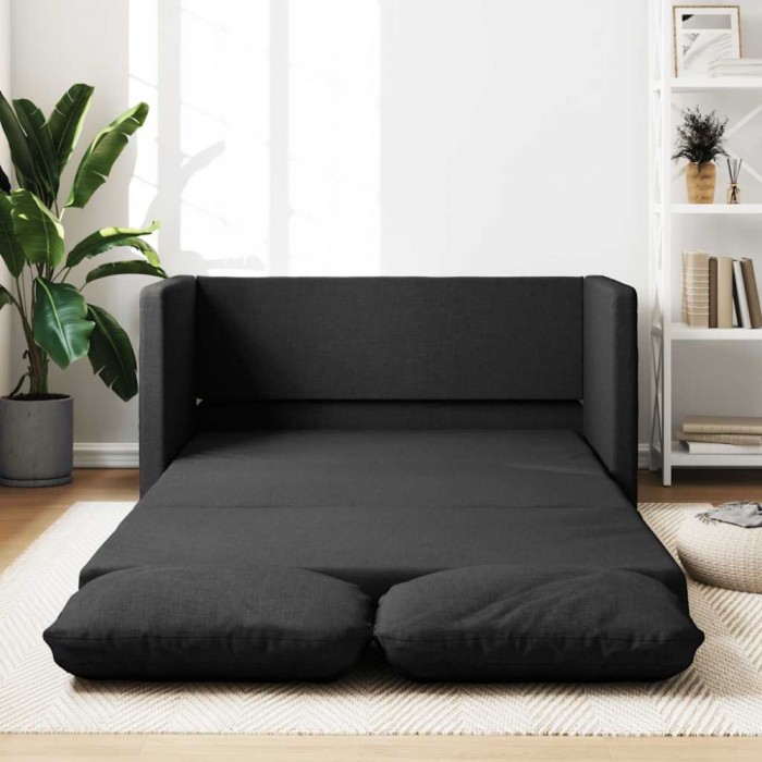 vidaXL Canapea extensibilă 2 &icirc;n 1, negru, 112x174x55 cm, textil