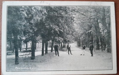 Carte postala, Baile Covasna, promenada, perioada interbelica foto