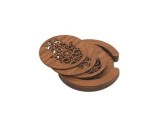 Set 4 Suporturi Pahare Lemn/Acrilic, Design Elegant, Protectie Mese, Personalizabile, 9cm Diametru, Acasa/Birou