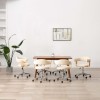 VidaXL Scaune de bucătărie pivotante, 6 buc., crem, piele ecologică